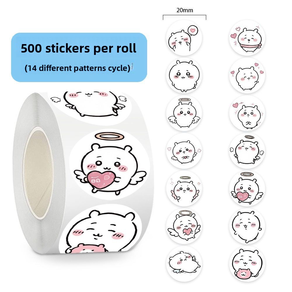 Sticker Label Roll - jiyi Stickers Roll 500 Pcs Kawaii