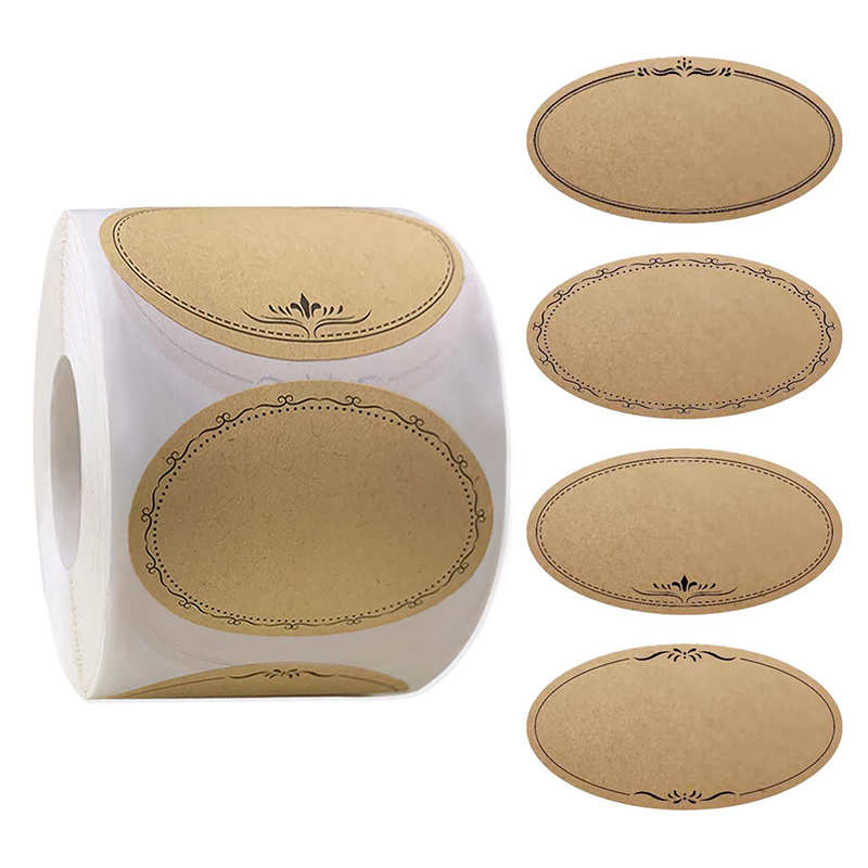 Sticker Label Roll - 250 Stickers/Roll 2.5*1.4in Kraft Paper Home