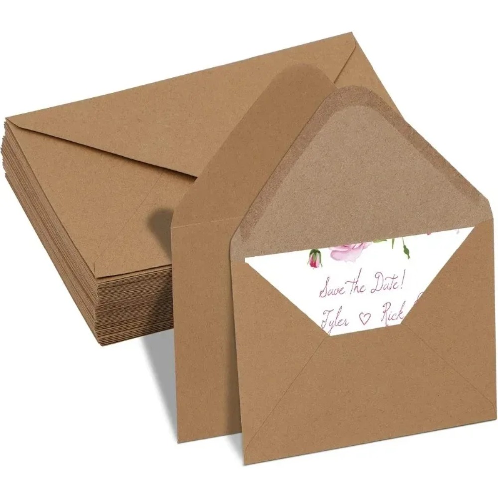 Letter Envelope Kraft - 50Pcs Classical Brown Kraft Blank Mini