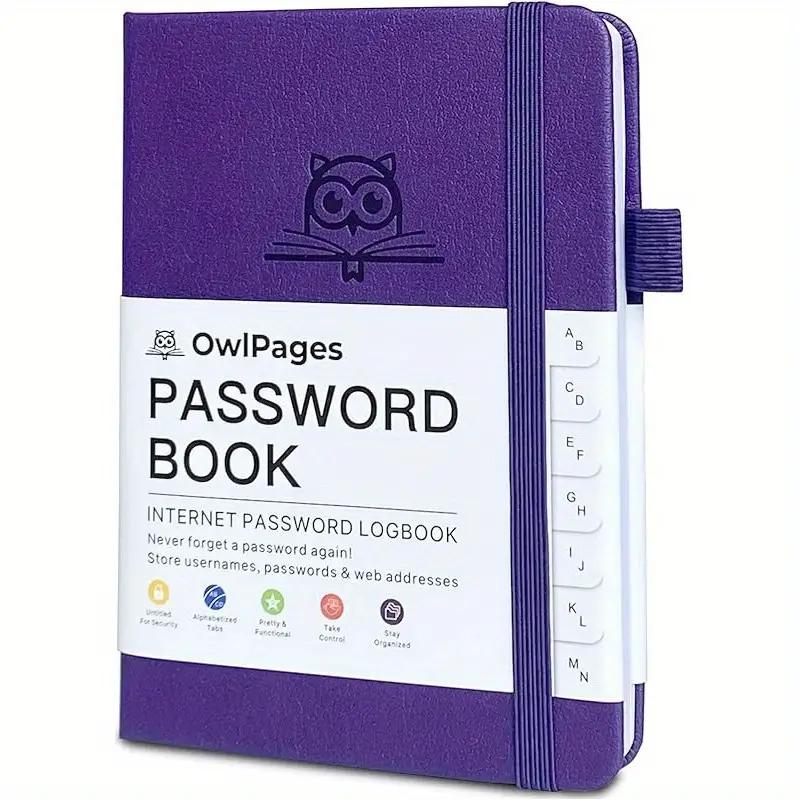 Journal Leather Hardcover - Password Book with Alphabetical Tabs. Hardcover