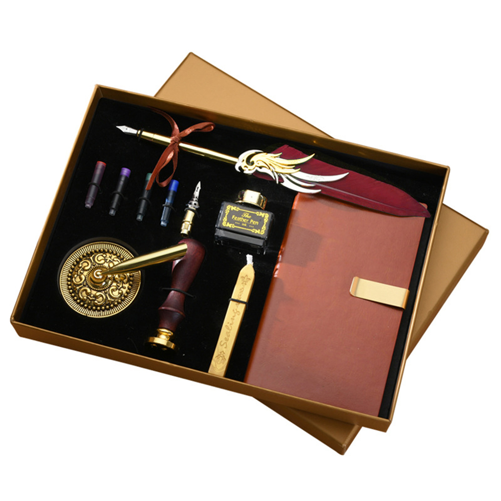Wax Seal Stamp Kit - Quill Pen and Ink Set Retro