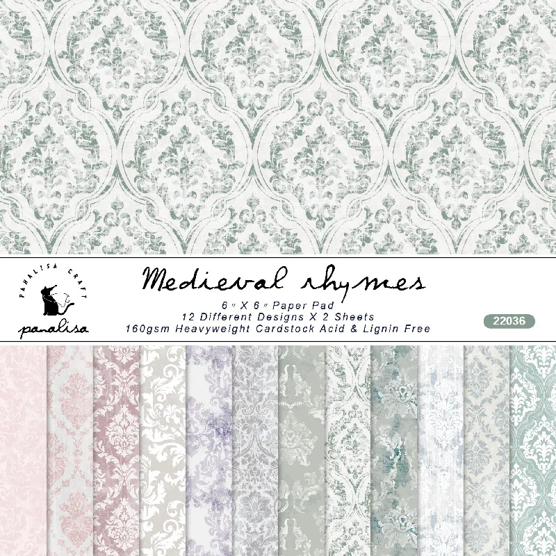 Graph Paper Pad - 12 Sheet Baroque Pattern Scrapbook Paper
