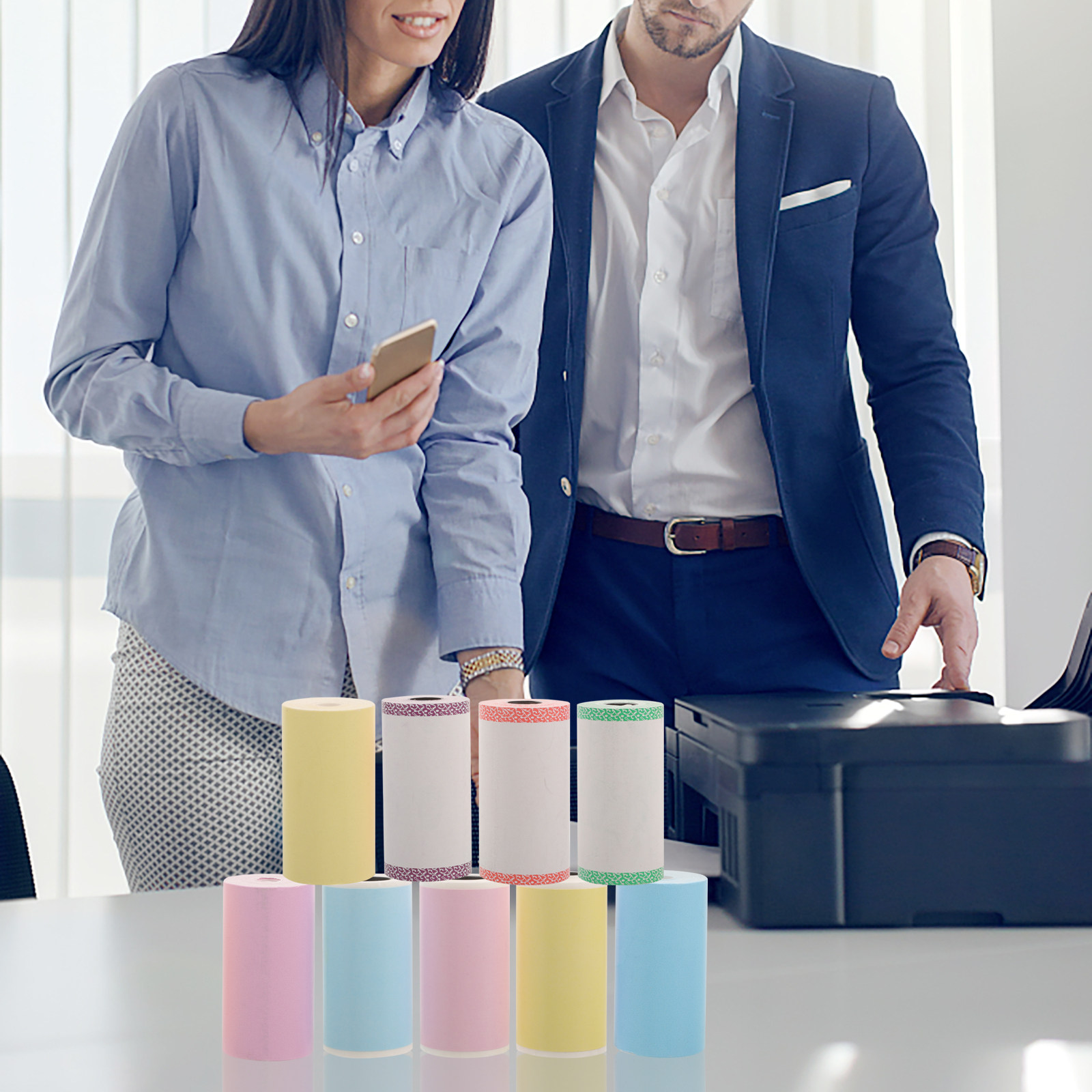 Sticker Label Roll - 9 Rolls Thermal Printer Sticker Paper