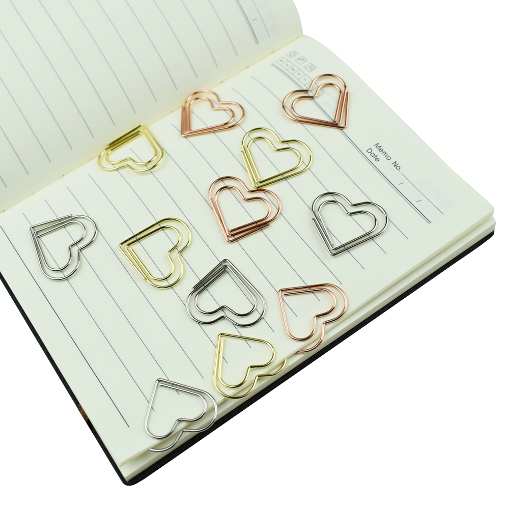12-Piece Set Heart Paper Clips - Binder Clip Assorted ulasan dan harga