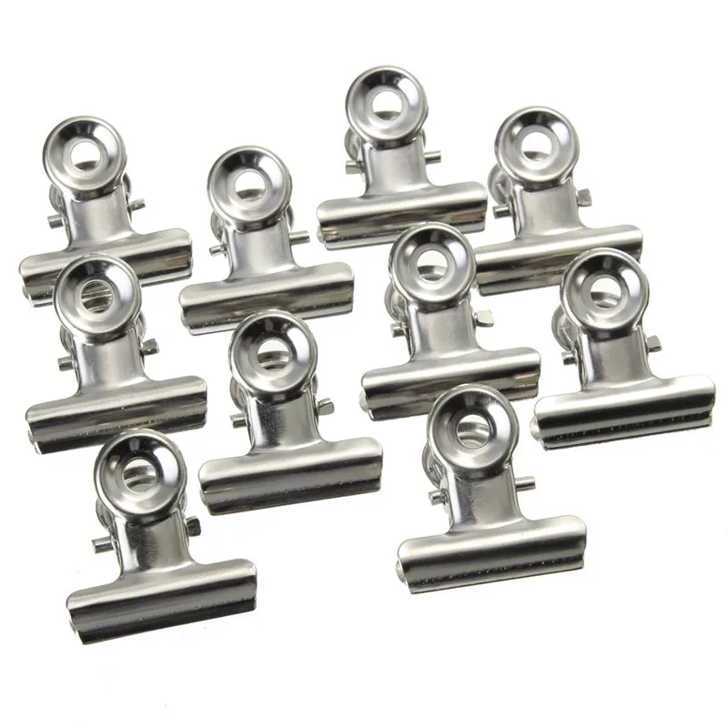 Affordable 10 Pcs Silver Tone  - Binder Clip Assorted ulasan dan harga
