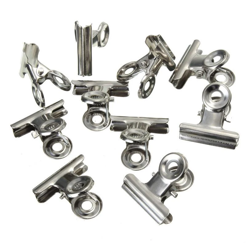 Affordable 10 Pcs Silver Tone  - Binder Clip Assorted ulasan dan harga