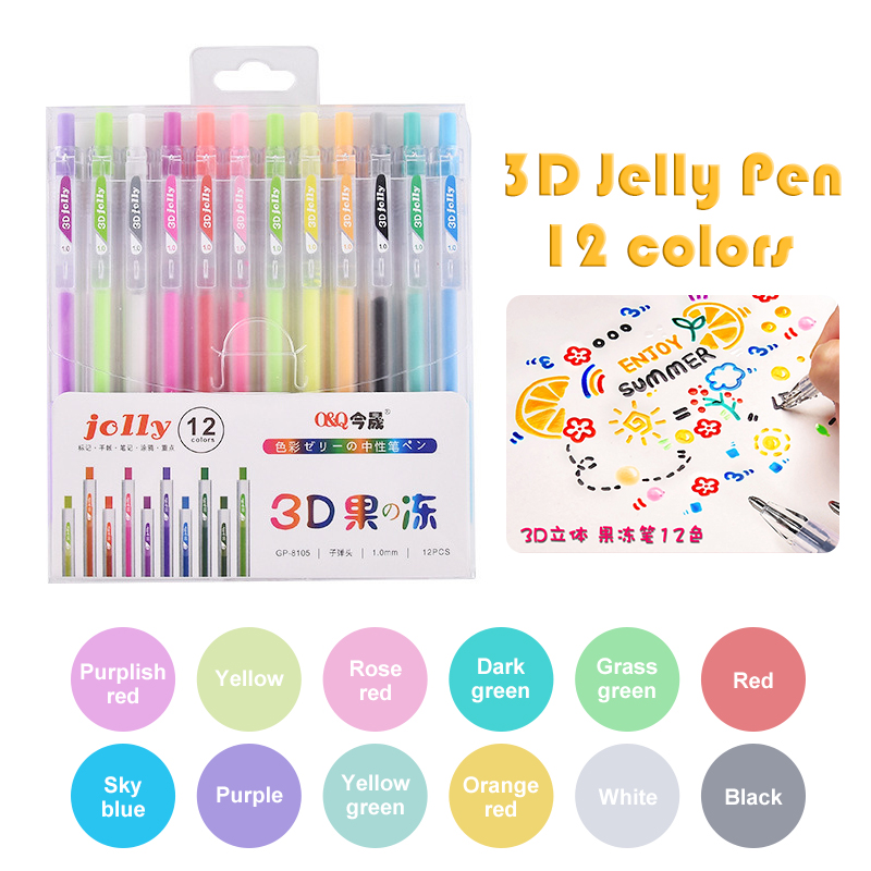 3D Three-dimensional Jelly Pen - Gel Ink Pen Set ulasan dan harga