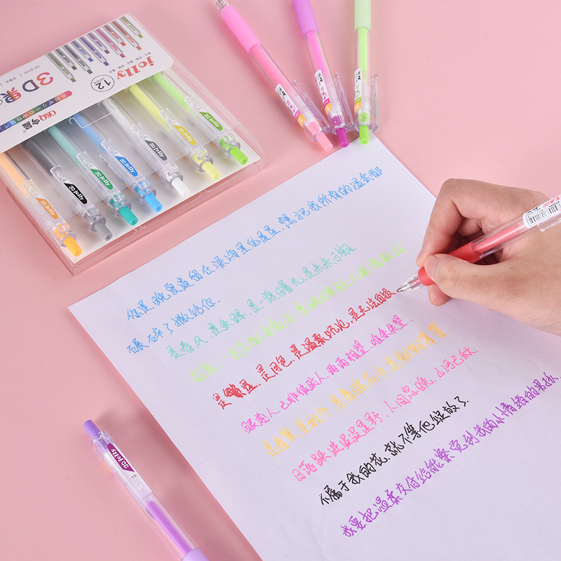 3D Three-dimensional Jelly Pen - Gel Ink Pen Set ulasan dan harga