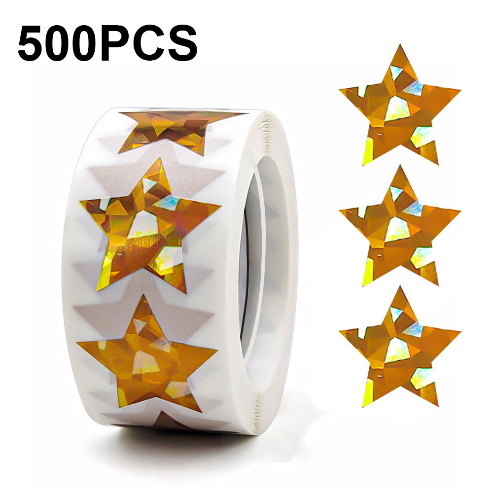 JCAC 500pcs/roll 1 Inch Hologr - Sticker Label Roll ulasan dan harga