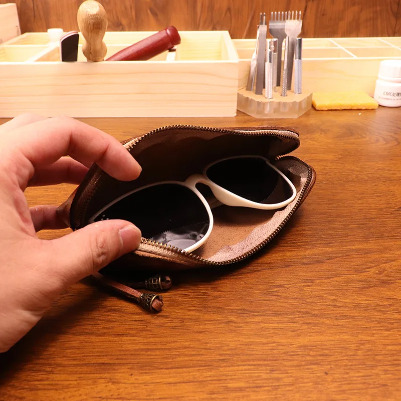 Cowhide pen bag for men vintag - Tan Stationery & Office Supply ulasan dan harga