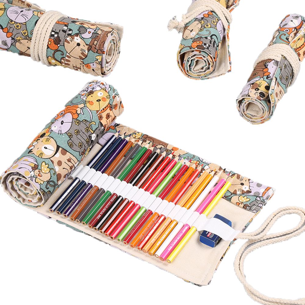 Cartoon Boys Girls Roll School - Pen Pouch Roll ulasan dan harga
