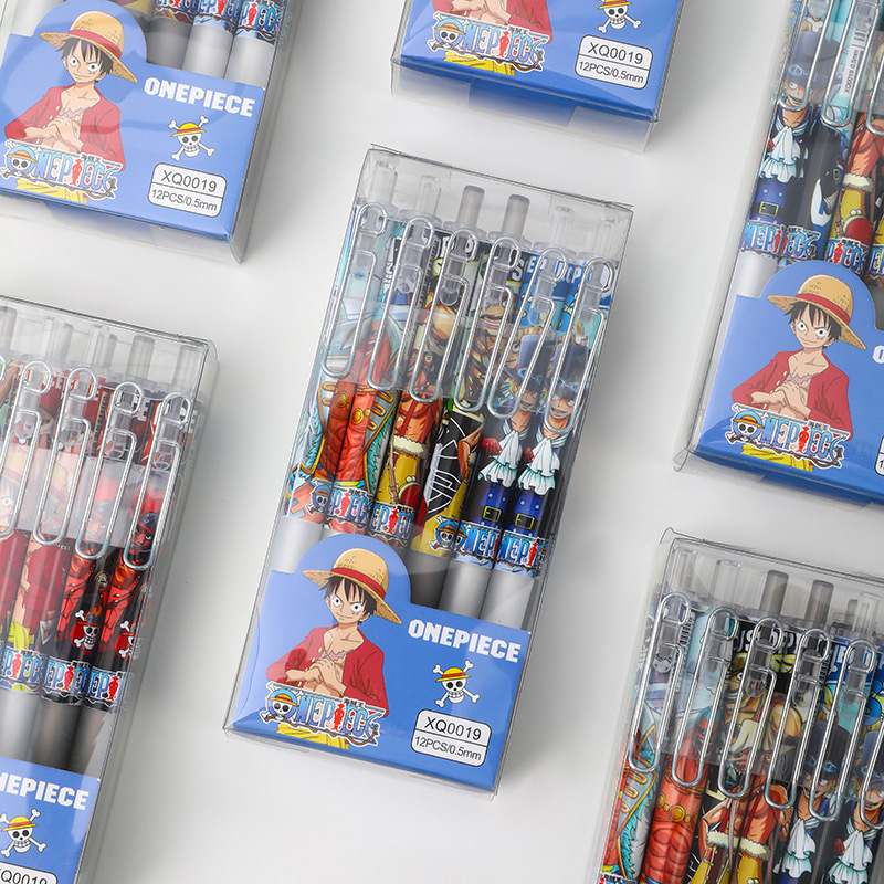 Anime One Piece 12/24Pcs Black - Gel Ink Pen Set ulasan dan harga
