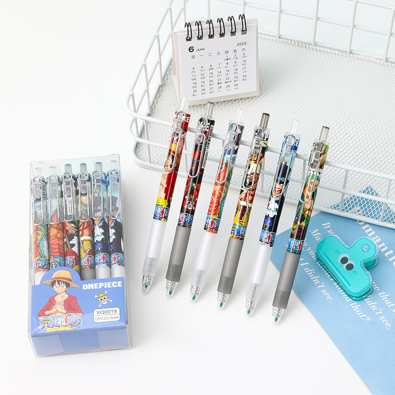 Anime One Piece 12/24Pcs Black - Gel Ink Pen Set ulasan dan harga