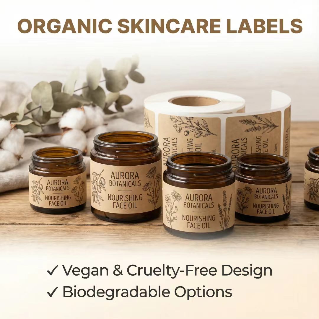 Custom Eco-Friendly Kraft Pape - Sticker Label Roll ulasan dan harga