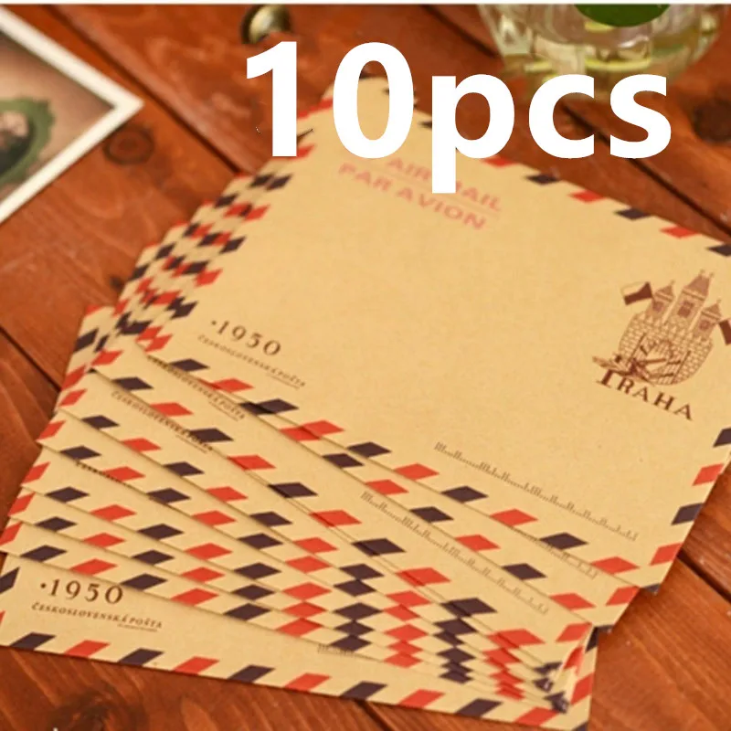 10pcs 9.7*7.5cm  Retro Popular - Letter Envelope Kraft ulasan dan harga