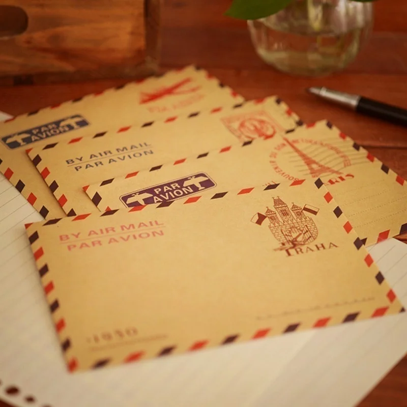 10pcs 9.7*7.5cm  Retro Popular - Letter Envelope Kraft ulasan dan harga