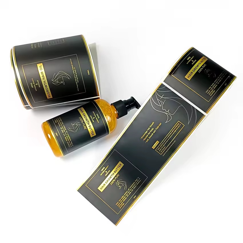 Custom Luxury Gold Foil Vinyl  - Sticker Label Roll ulasan dan harga