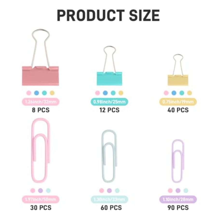 240PCS Colored Assorted Size P - Binder Clip Assorted ulasan dan harga