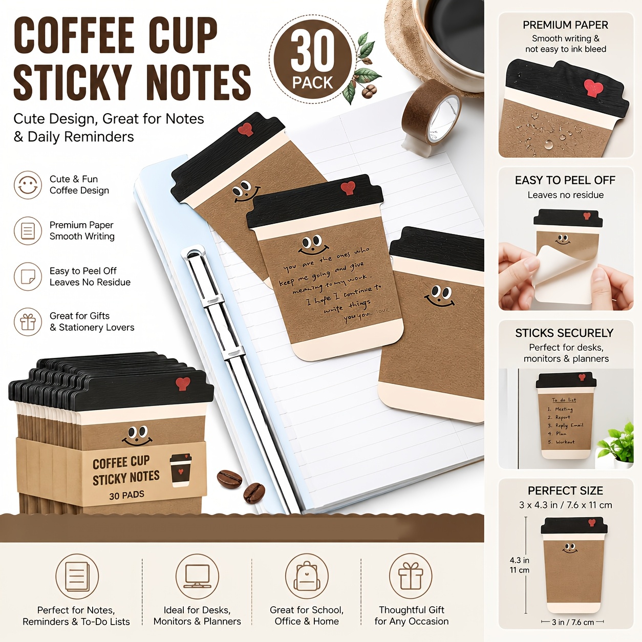 Funny Coffee Pattern Sticky No - Graph Paper Pad ulasan dan harga