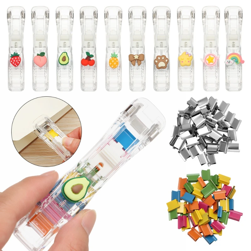 New Push Clip Stapler Staple R - Binder Clip Assorted ulasan dan harga