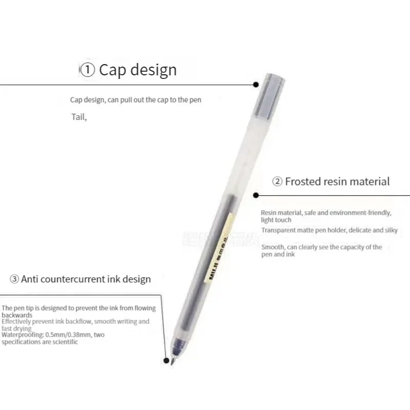 6/8Pcs/Set MUJIs Gel Pen Black - Gel Ink Pen Set ulasan dan harga