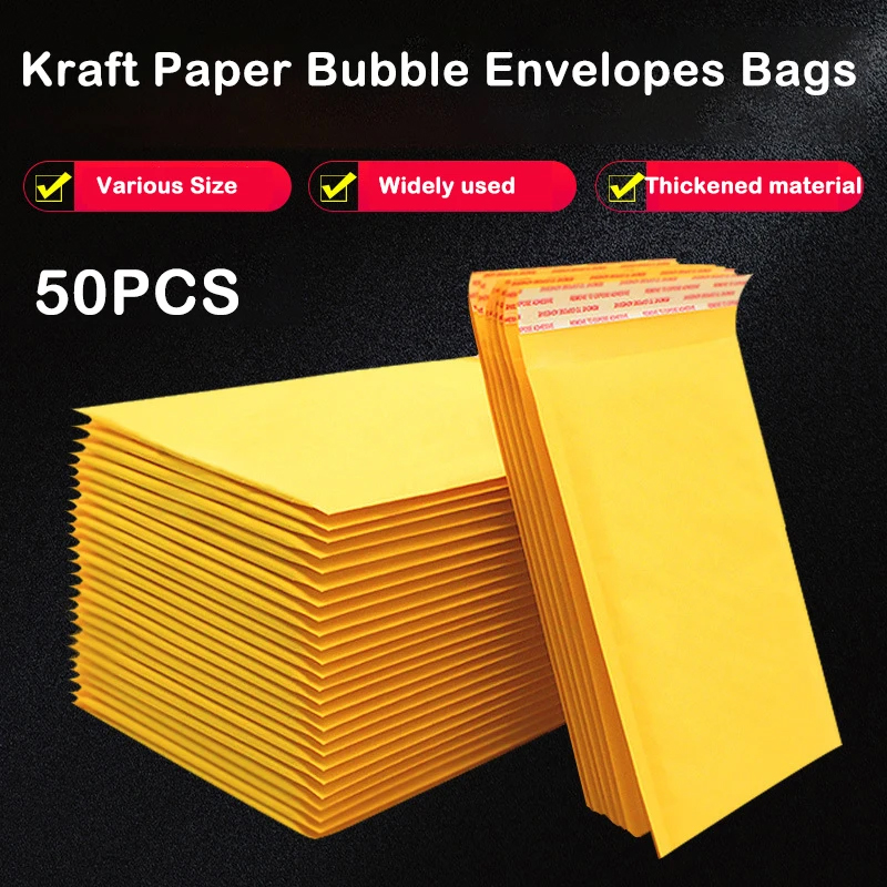 50PCS Kraft Paper Bubble Maile - Letter Envelope Kraft ulasan dan harga