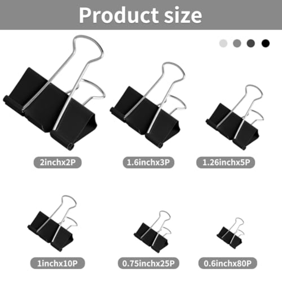 125Pcs Binder Clips Colored, B - Binder Clip Assorted ulasan dan harga