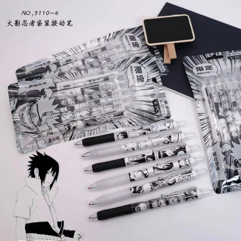 Naruto 6Pcs/set Gel Pen Anime  - Gel Ink Pen Set ulasan dan harga