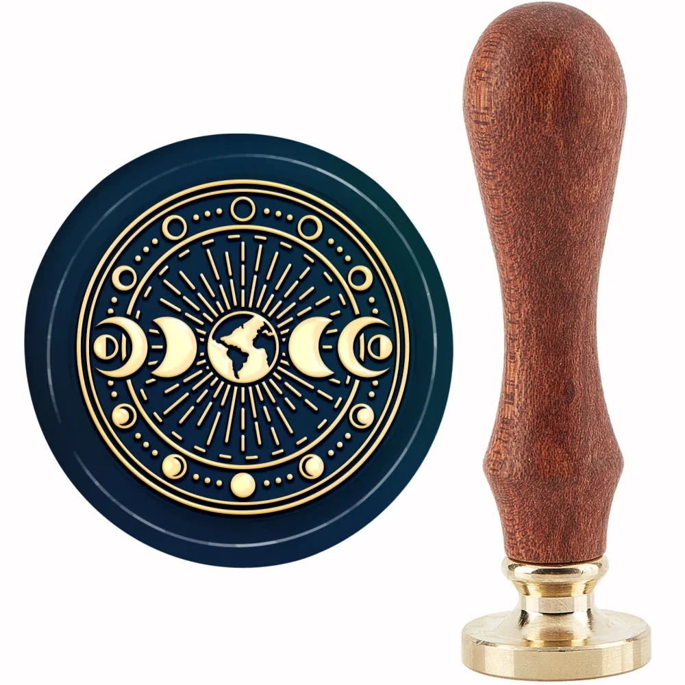 1PC  Moon Phase Wax Seal Stamp - Wax Seal Stamp Kit ulasan dan harga
