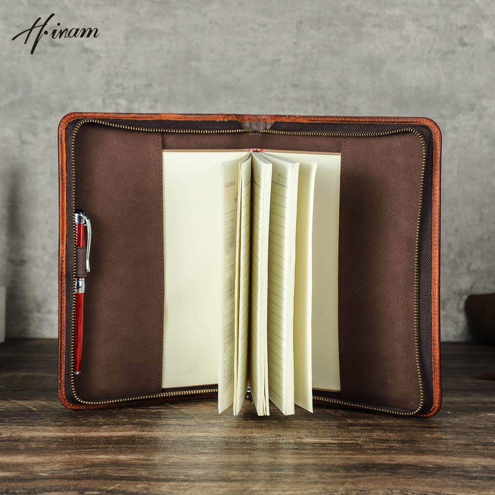 Retro Genuine Leather Zipper C - Journal Leather Hardcover ulasan dan harga