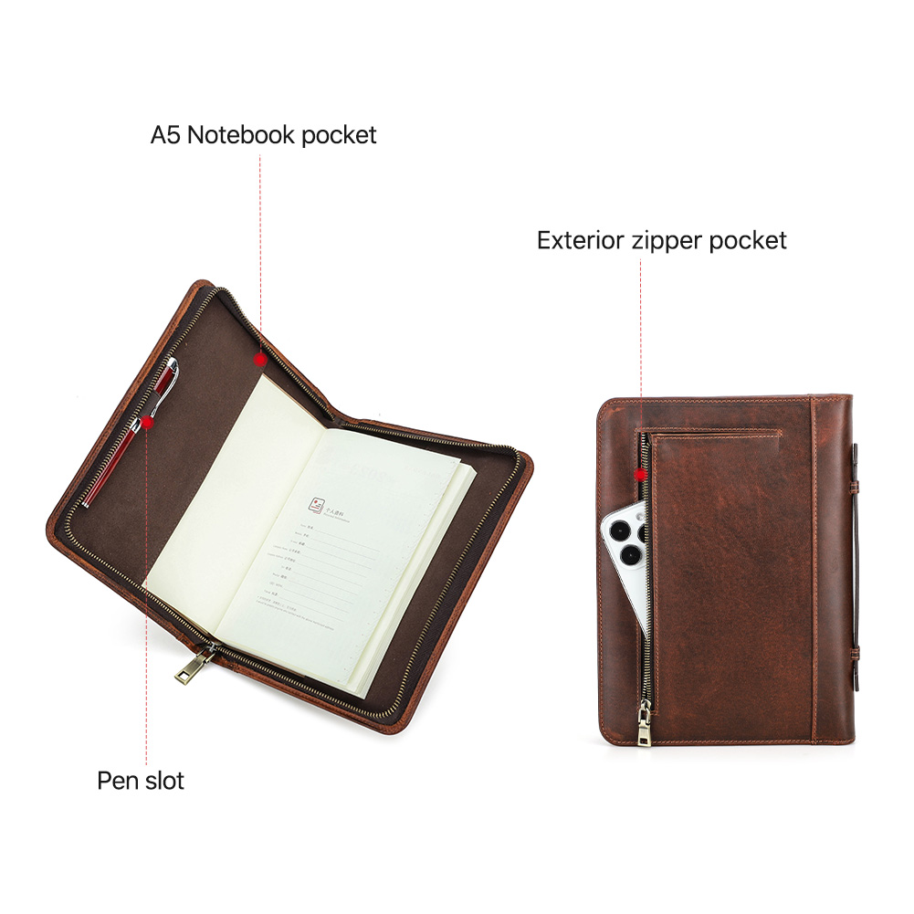 Retro Genuine Leather Zipper C - Journal Leather Hardcover ulasan dan harga