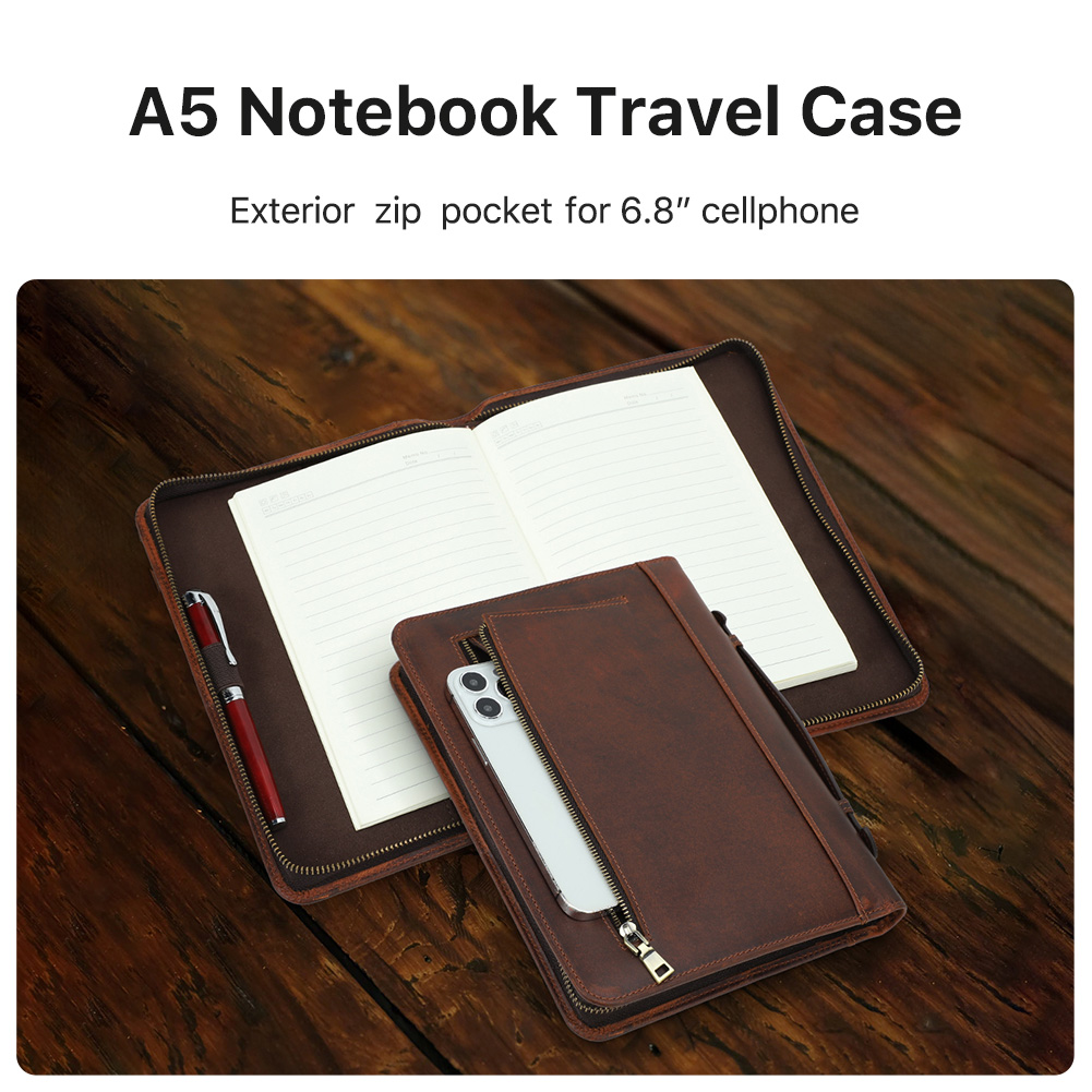 Retro Genuine Leather Zipper C - Journal Leather Hardcover ulasan dan harga