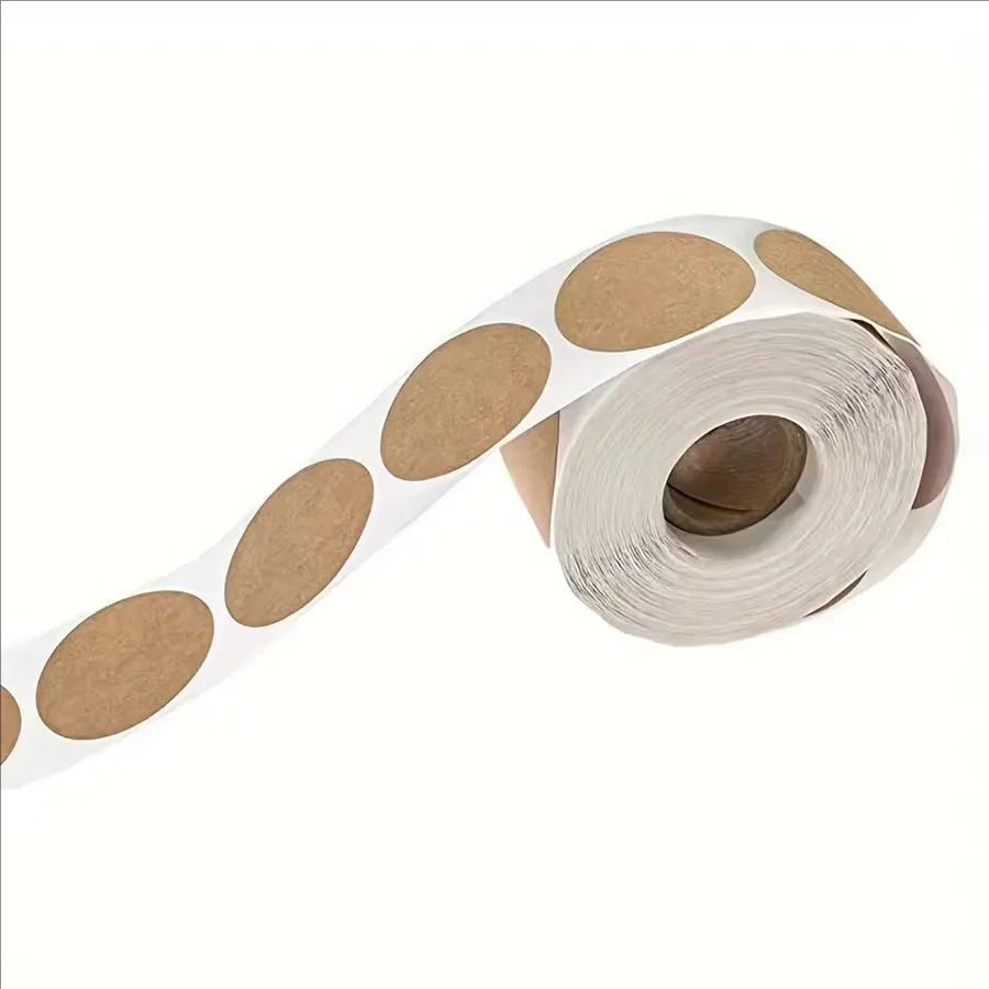 500 Pcs / 1 Roll ，kraft Round  - Sticker Label Roll ulasan dan harga
