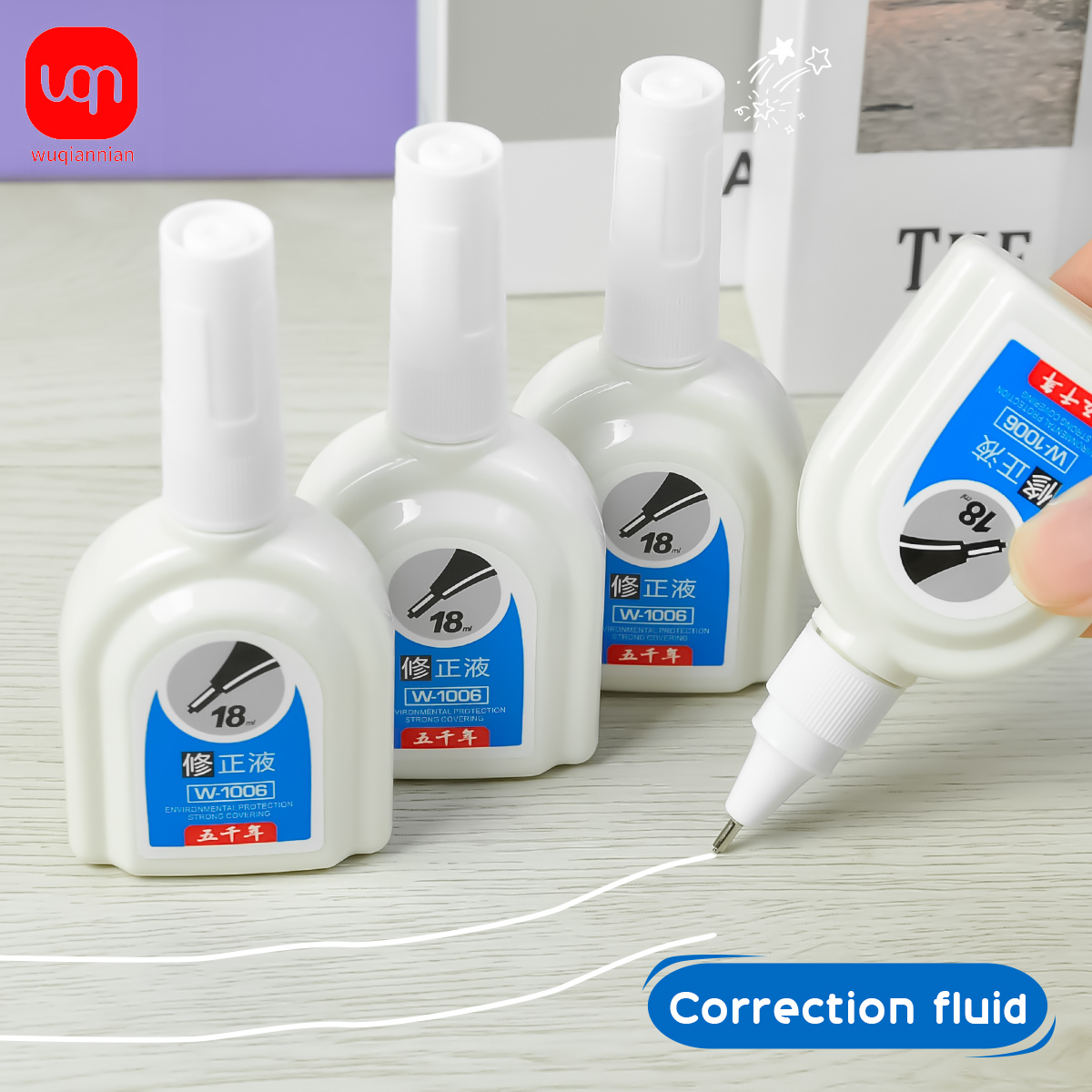 WQN-1/3/6PCS Simple White Corr - Correction Fluid White ulasan dan harga