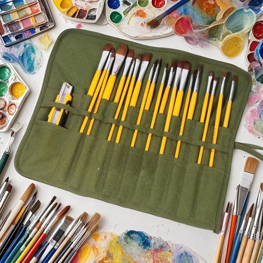 30 Slots Painting Brushes Stor - Pen Pouch Roll ulasan dan harga